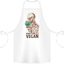 Addicted Vegan Skeleton Eating Vegetables Cotton Apron 100% Organic White
