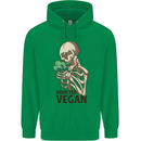 Addicted Vegan Skeleton Eating Vegetables Mens 80% Cotton Hoodie Irish Green