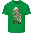 Addicted Vegan Skeleton Eating Vegetables Mens Cotton T-Shirt Tee Top Irish Green