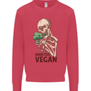 Addicted Vegan Skeleton Eating Vegetables Mens Sweatshirt Jumper Heliconia