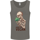 Addicted Vegan Skeleton Eating Vegetables Mens Vest Tank Top Charcoal
