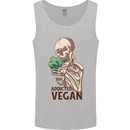 Addicted Vegan Skeleton Eating Vegetables Mens Vest Tank Top Sports Grey