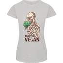 Addicted Vegan Skeleton Eating Vegetables Womens Petite Cut T-Shirt Sports Grey