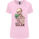 Addicted Vegan Skeleton Eating Vegetables Womens Wider Cut T-Shirt Light Pink