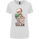 Addicted Vegan Skeleton Eating Vegetables Womens Wider Cut T-Shirt White