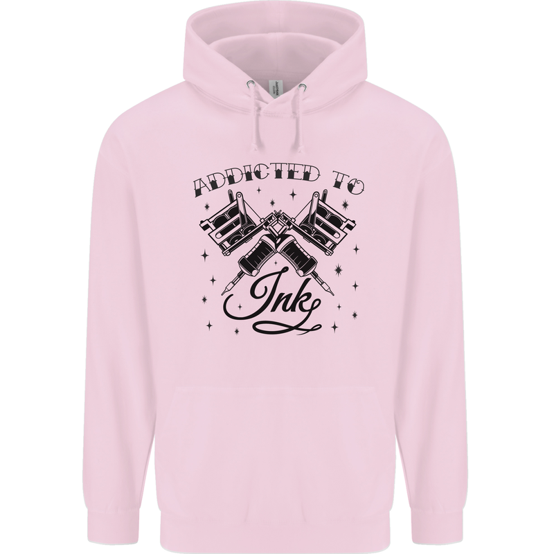 Addicted to Ink Tattoo Artist Childrens Kids Hoodie Light Pink