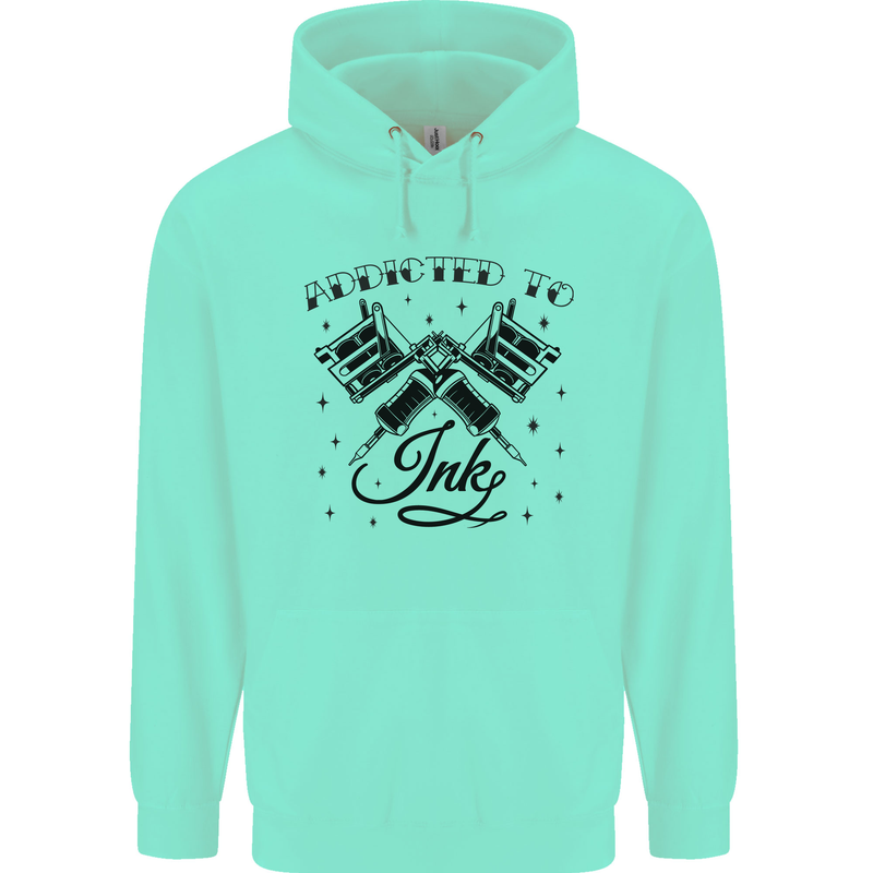 Addicted to Ink Tattoo Artist Childrens Kids Hoodie Peppermint