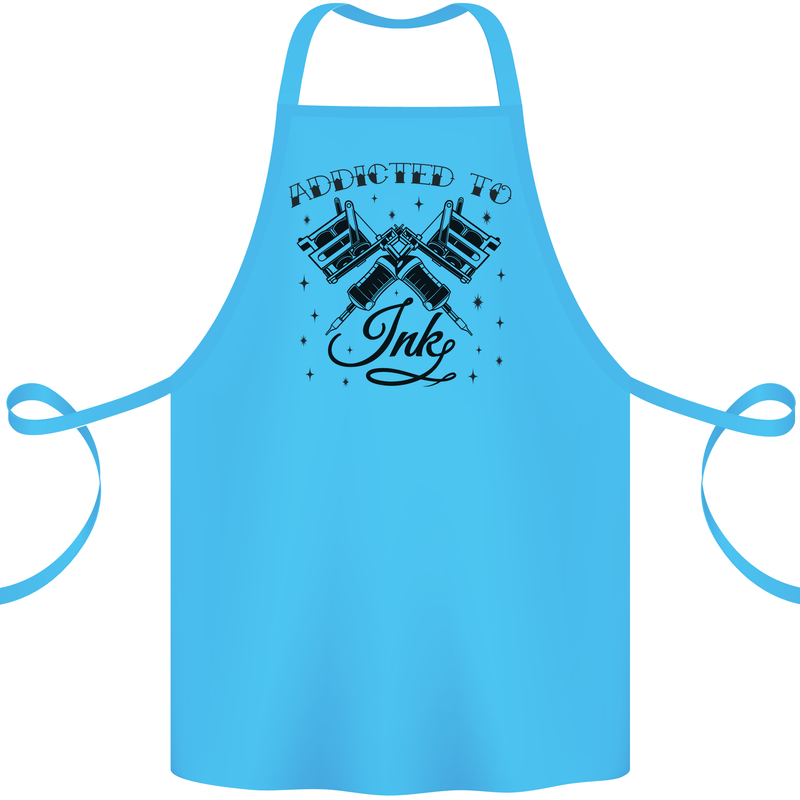 Addicted to Ink Tattoo Artist Cotton Apron 100% Organic Turquoise