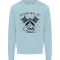 Addicted to Ink Tattoo Artist Kids Sweatshirt Jumper Light Blue