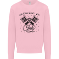 Addicted to Ink Tattoo Artist Kids Sweatshirt Jumper Light Pink