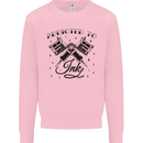 Addicted to Ink Tattoo Artist Kids Sweatshirt Jumper Light Pink