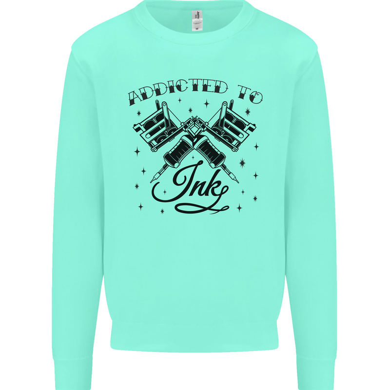 Addicted to Ink Tattoo Artist Kids Sweatshirt Jumper Peppermint