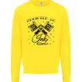Addicted to Ink Tattoo Artist Kids Sweatshirt Jumper Yellow