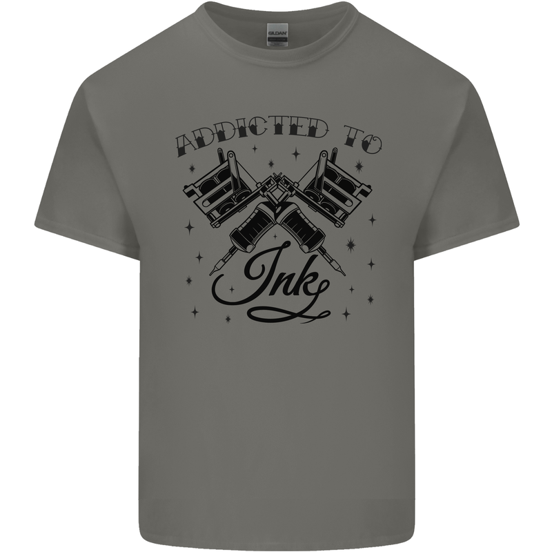 Addicted to Ink Tattoo Artist Kids T-Shirt Childrens Charcoal