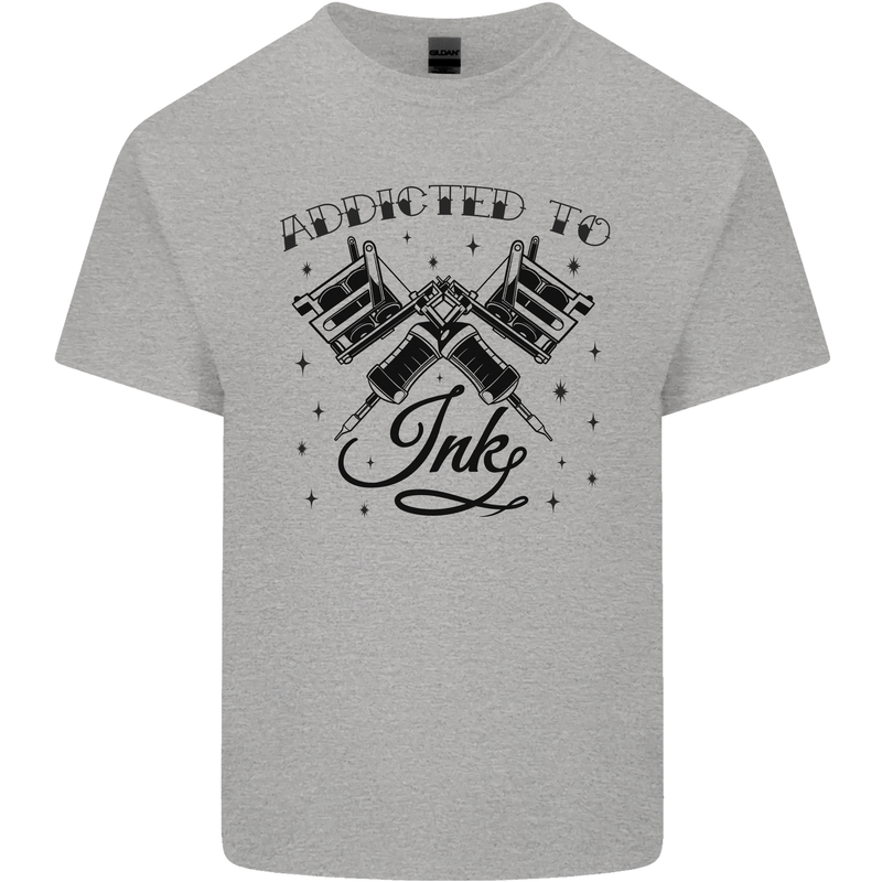 Addicted to Ink Tattoo Artist Kids T-Shirt Childrens Sports Grey