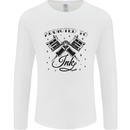 Addicted to Ink Tattoo Artist Mens Long Sleeve T-Shirt White
