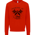 Addicted to Ink Tattoo Artist Mens Sweatshirt Jumper Bright Red