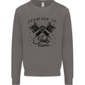 Addicted to Ink Tattoo Artist Mens Sweatshirt Jumper Charcoal