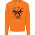 Addicted to Ink Tattoo Artist Mens Sweatshirt Jumper Orange