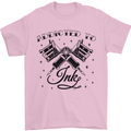 Addicted to Ink Tattoo Artist Mens T-Shirt 100% Cotton Light Pink