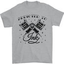 Addicted to Ink Tattoo Artist Mens T-Shirt 100% Cotton Sports Grey