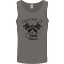 Addicted to Ink Tattoo Artist Mens Vest Tank Top Charcoal