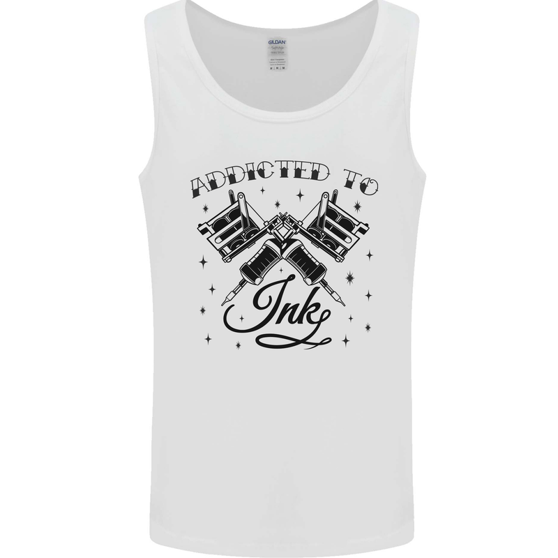 Addicted to Ink Tattoo Artist Mens Vest Tank Top White