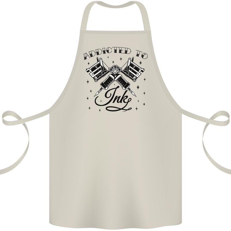 Addicted to Ink Tattoo Artist Tats Cotton Apron 100% Organic Natural