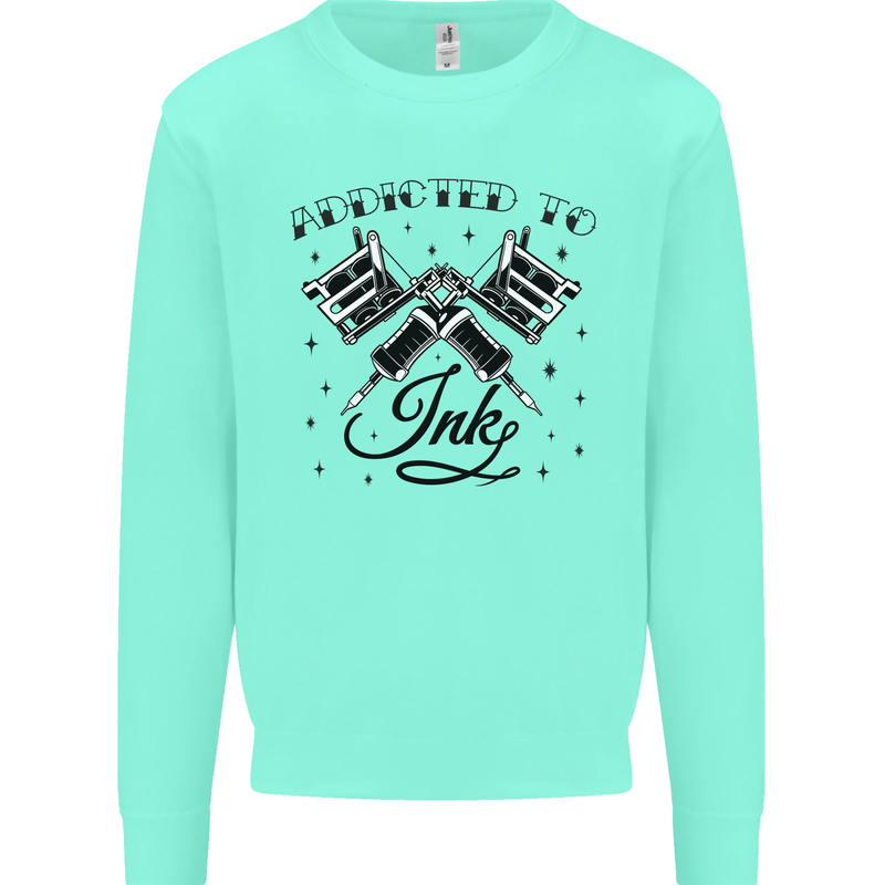 Addicted to Ink Tattoo Artist Tats Kids Sweatshirt Jumper Peppermint