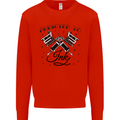Addicted to Ink Tattoo Artist Tats Mens Sweatshirt Jumper Bright Red