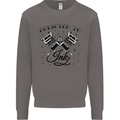 Addicted to Ink Tattoo Artist Tats Mens Sweatshirt Jumper Charcoal