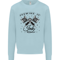 Addicted to Ink Tattoo Artist Tats Mens Sweatshirt Jumper Light Blue