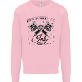 Addicted to Ink Tattoo Artist Tats Mens Sweatshirt Jumper Light Pink