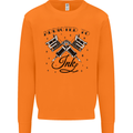 Addicted to Ink Tattoo Artist Tats Mens Sweatshirt Jumper Orange
