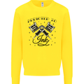 Addicted to Ink Tattoo Artist Tats Mens Sweatshirt Jumper Yellow