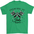Addicted to Ink Tattoo Artist Tats Mens T-Shirt 100% Cotton Irish Green