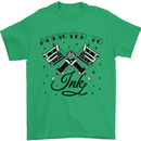 Addicted to Ink Tattoo Artist Tats Mens T-Shirt 100% Cotton Irish Green