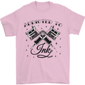 Addicted to Ink Tattoo Artist Tats Mens T-Shirt 100% Cotton Light Pink