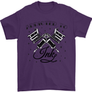 Addicted to Ink Tattoo Artist Tats Mens T-Shirt 100% Cotton Purple
