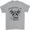 Addicted to Ink Tattoo Artist Tats Mens T-Shirt 100% Cotton Sports Grey