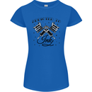 Addicted to Ink Tattoo Artist Tats Womens Petite Cut T-Shirt Royal Blue