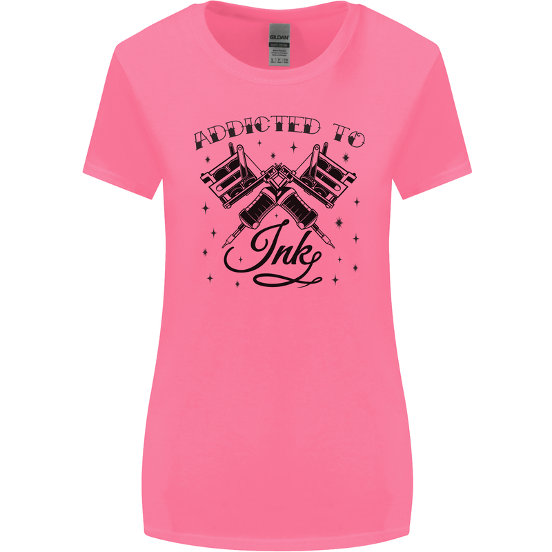 Addicted to Ink Tattoo Artist Womens Wider Cut T-Shirt Azalea