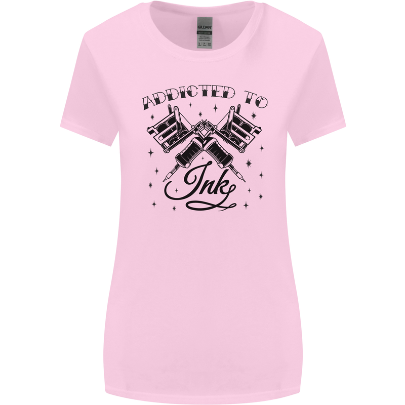 Addicted to Ink Tattoo Artist Womens Wider Cut T-Shirt Light Pink