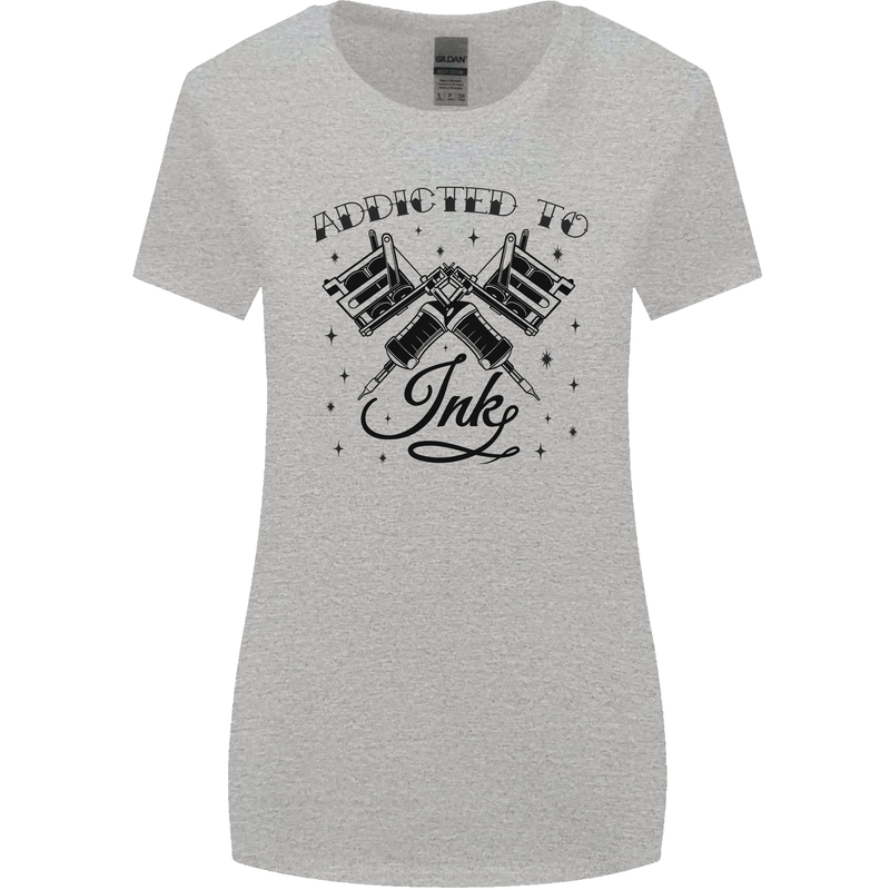 Addicted to Ink Tattoo Artist Womens Wider Cut T-Shirt Sports Grey