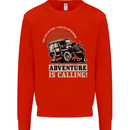 Adventure Is Calling 4X4 Off Roading Road Kids Sweatshirt Jumper Bright Red
