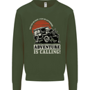 Adventure Is Calling 4X4 Off Roading Road Kids Sweatshirt Jumper Forest Green