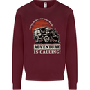 Adventure Is Calling 4X4 Off Roading Road Kids Sweatshirt Jumper Maroon