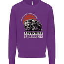 Adventure Is Calling 4X4 Off Roading Road Kids Sweatshirt Jumper Purple