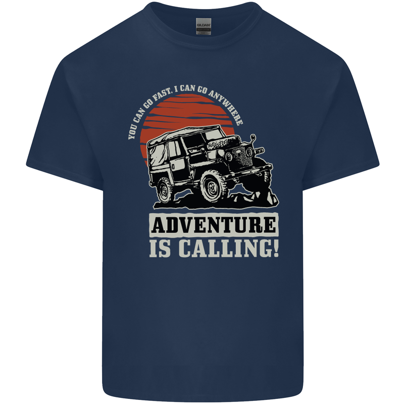 Adventure Is Calling 4X4 Off Roading Road Kids T-Shirt Childrens Navy Blue