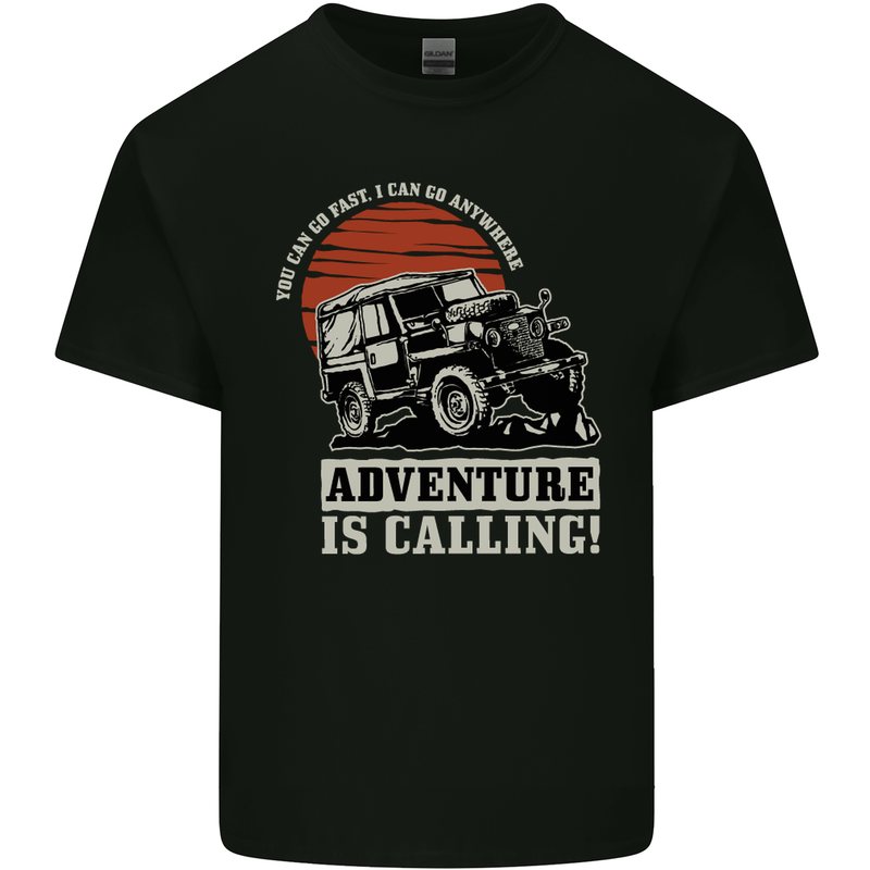 Adventure Is Calling 4X4 Off Roading Road Mens Cotton T-Shirt Tee Top Black